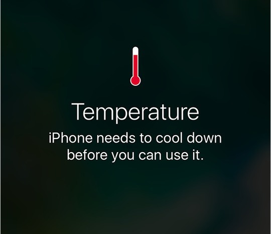 Apple's heat warning message for iPhones