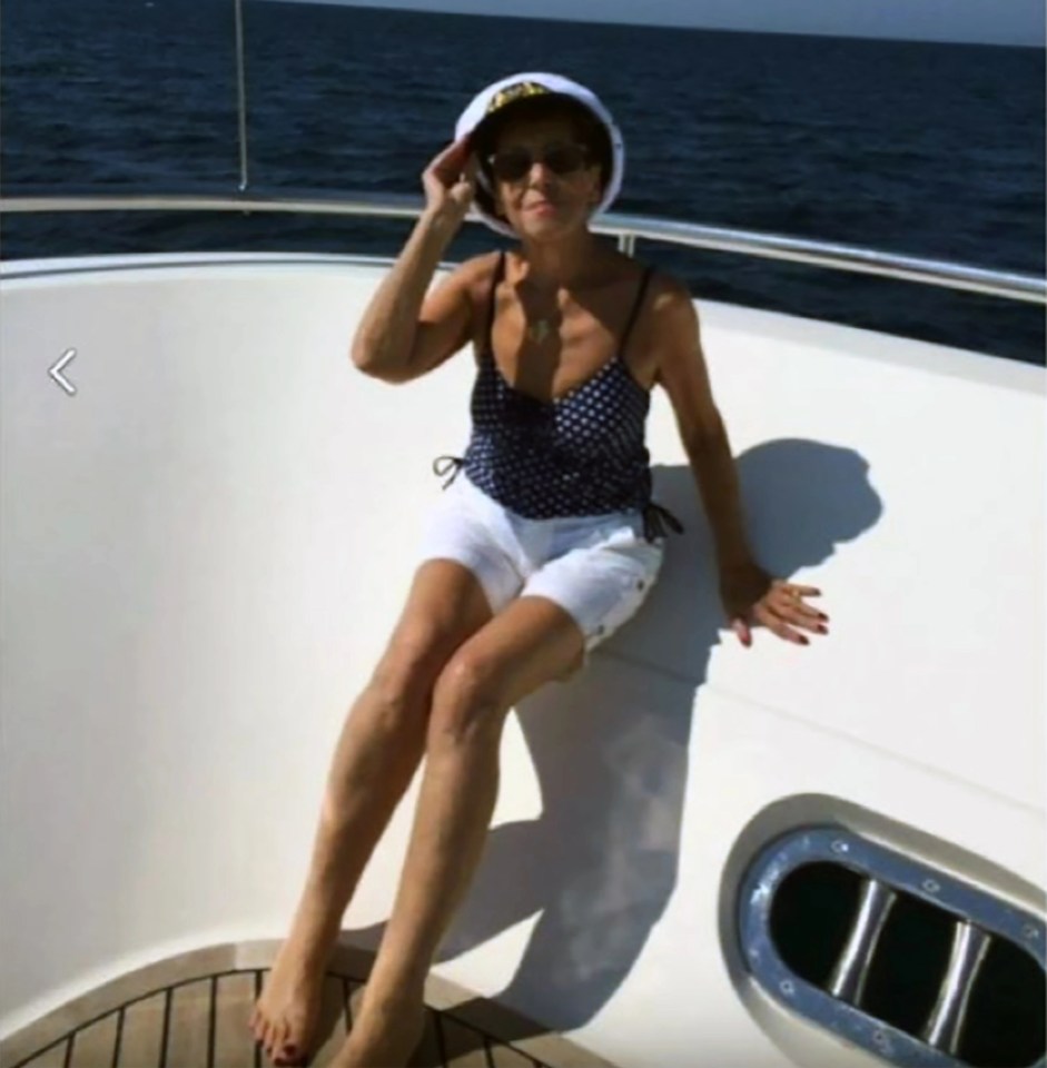 Prigozhin's mum Violetta reclines on a yacht