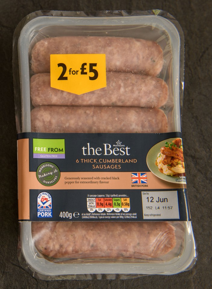 Morrison's The Best Thick Cumberland Sausages scored three out of five