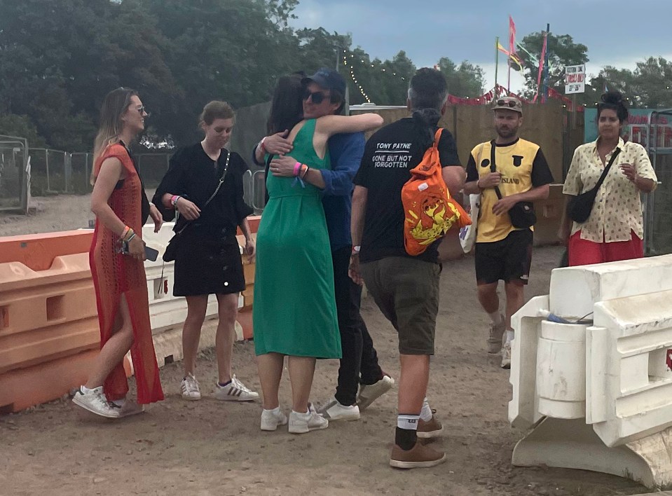 Princess Beatrice, second left, has been spotted at Glastonbury