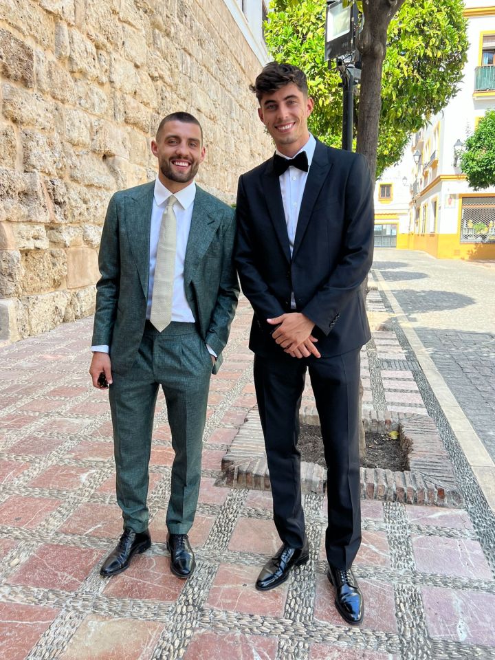 Mateo Kovacic and Kai Havertz looked dapper for the occasion