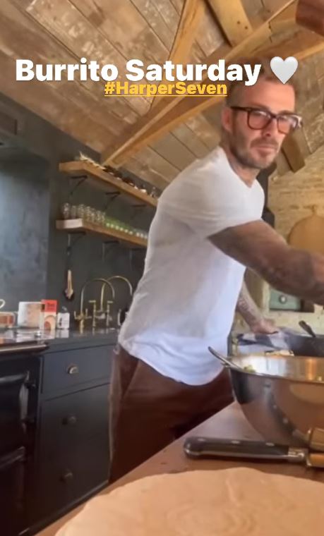 David Beckham gave his fans a rare look inside his kitchen