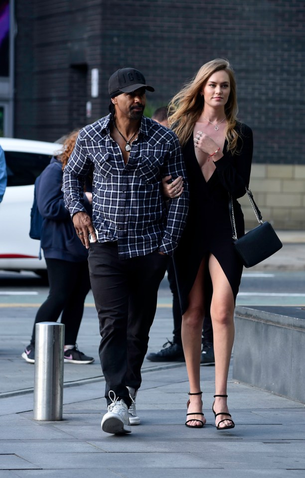 Sian donned a stunning black dress while Haye was seen in a chequered black shirt