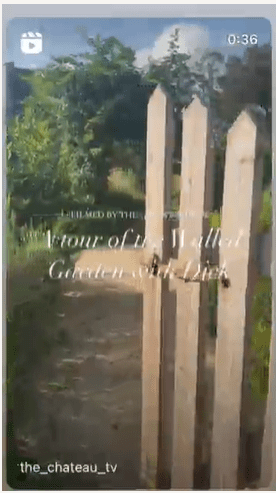 Dick shared a short video giving fans a tour of the stunning outdoor space, called "The Walled Garden