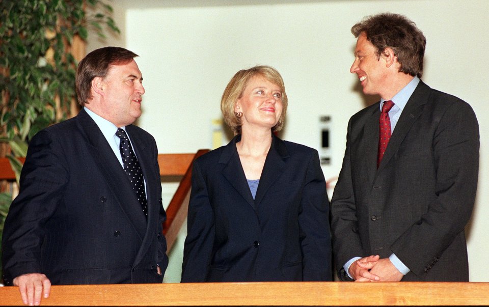 Margaret, pictured with the then-Deputy Prime Minister John Prescott and Prime Minister Tony Blair