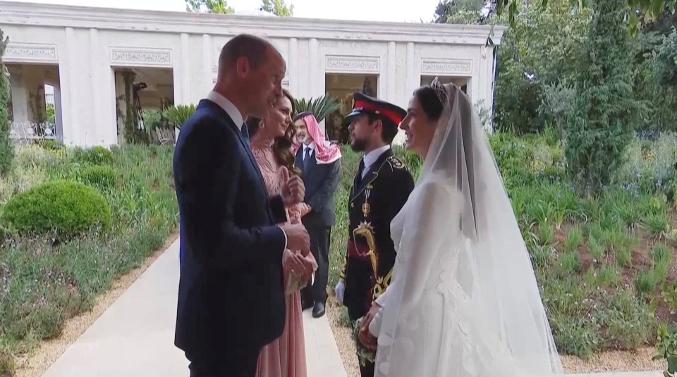 Kate and Prince William were seen congratulating the happy couple on their big day