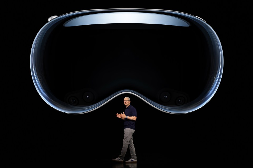 Apple boss Tim Cook unveiled the brand new VR headset to fans on Monday