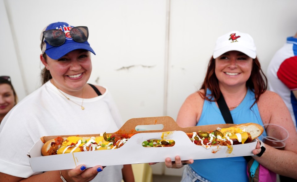 Fans feasted on two-feet long hot dogs as a taste of America came to town