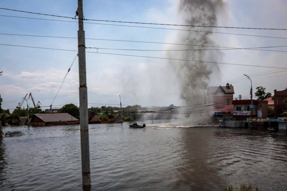 Russian forces have begun shelling the flooded regions