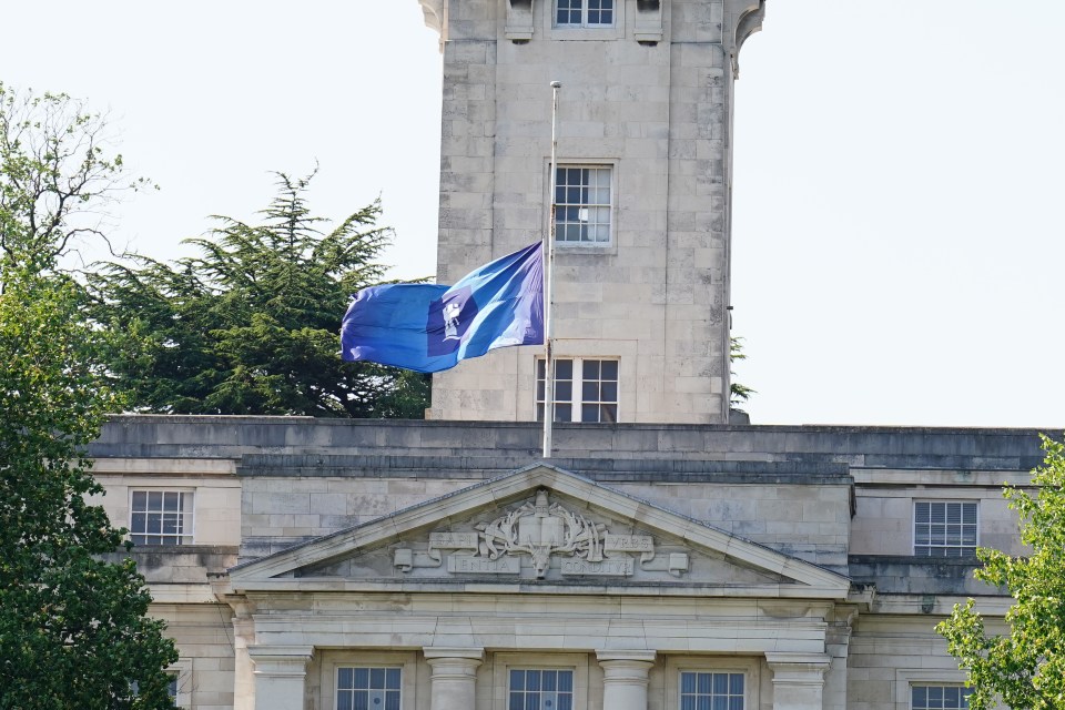 A flag is flown at half mast at the University of Nottingham