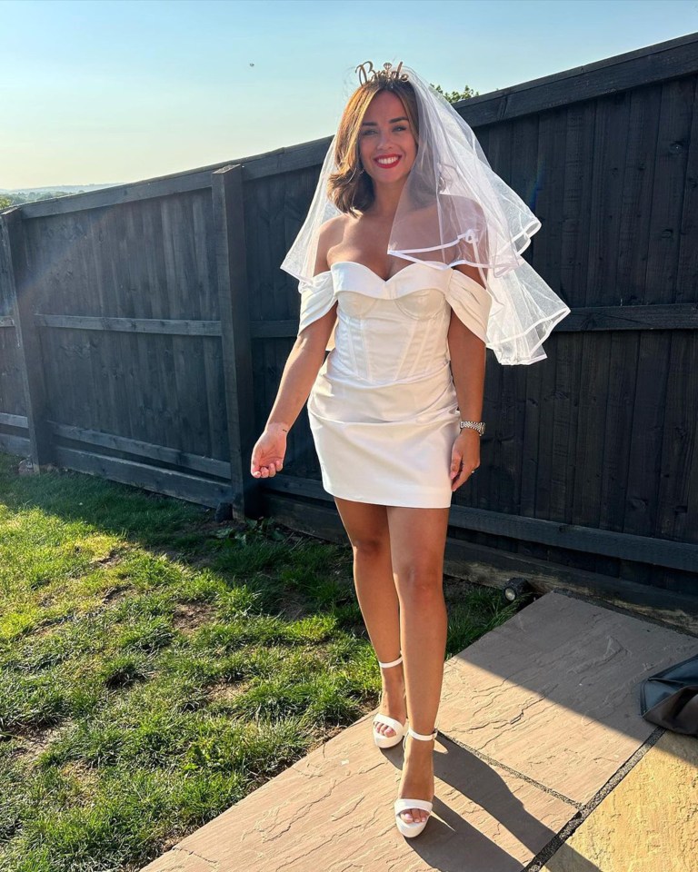 Last week Georgia celebrated her hen do in Manchester dressed in a white bridal corset and veil