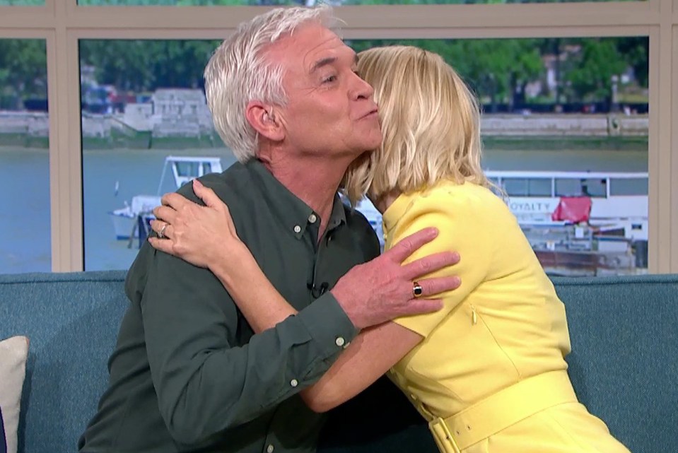 Phillip Schofield kissed Holly Willoughby goodbye as she left the show early in their last week