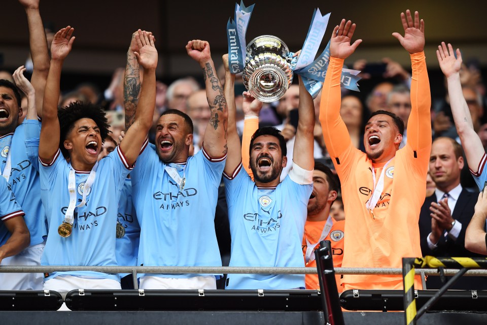 Ilkay Gundogan's two goals fired City to glory at Wembley