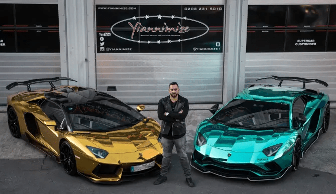 Charalambous has also wrapped two cars in chrome for Arsenal player Pierre-Emerick Aubameyang