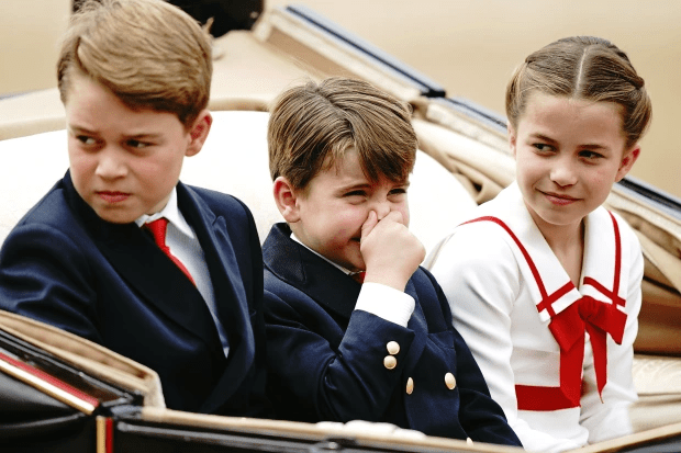 Prince Louis on his way to the Trooping of the Colour