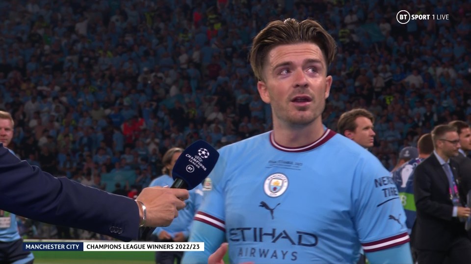 Jack Grealish was in tears but 'so happy' live on BT Sport and says ‘I was awful’ after Champions League final glory