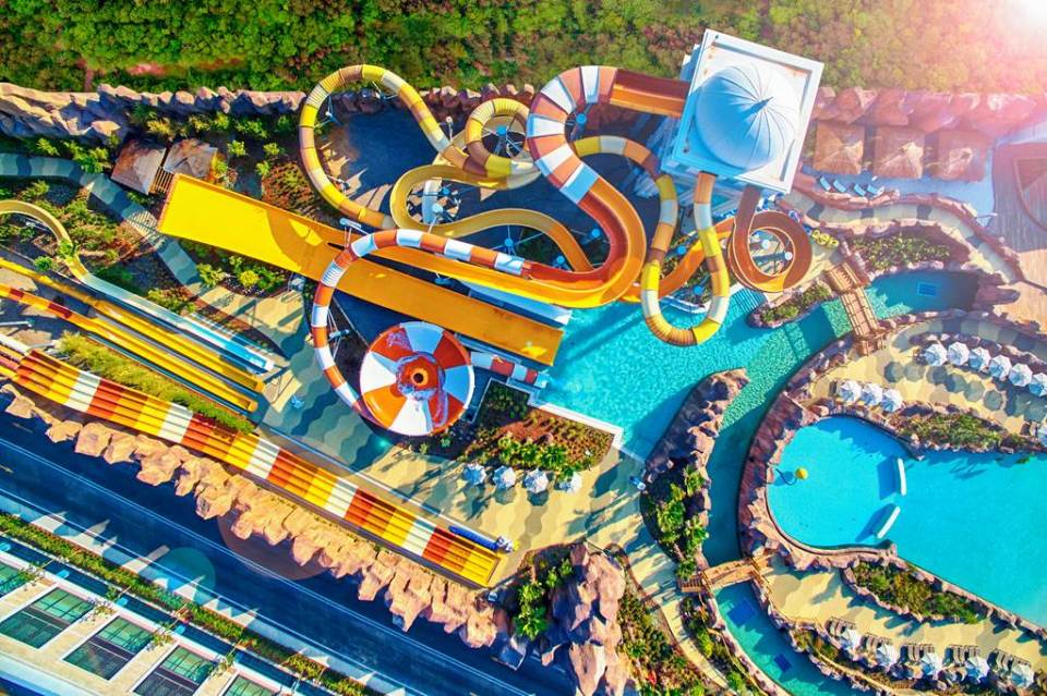 The water park at Land of Legends Kingdom hotel in Turkey is probably better described as a water world