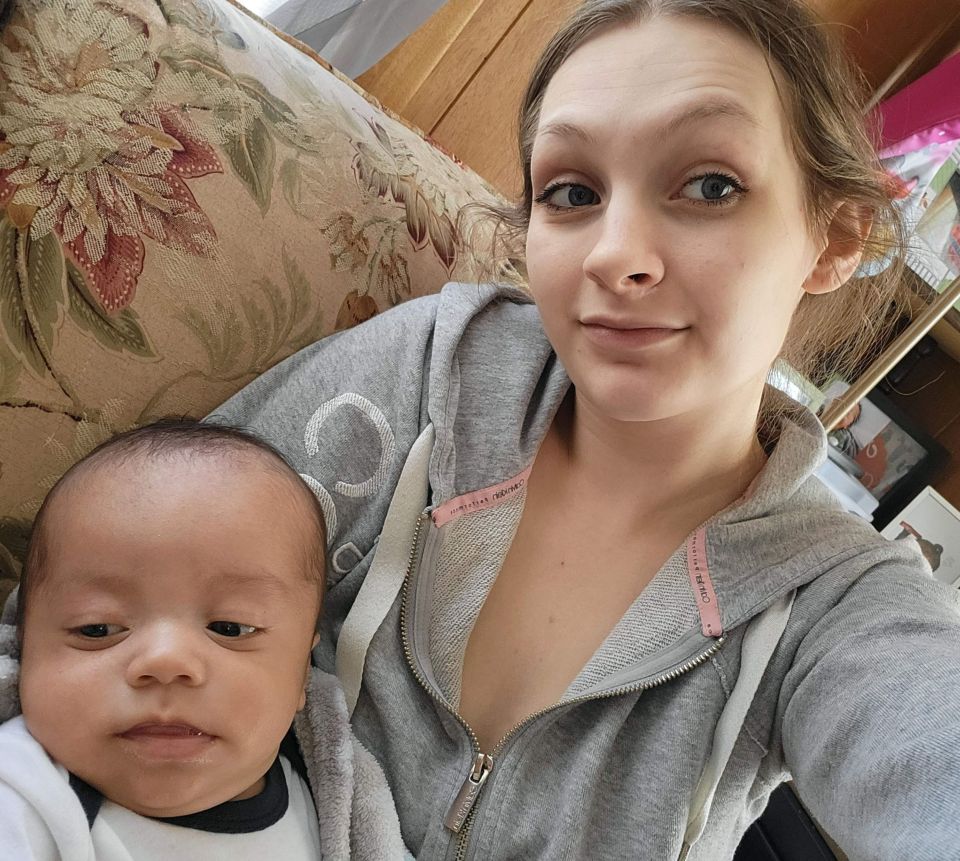 Mum Brenna Brown, 22, with the youngster before the incident on May 3