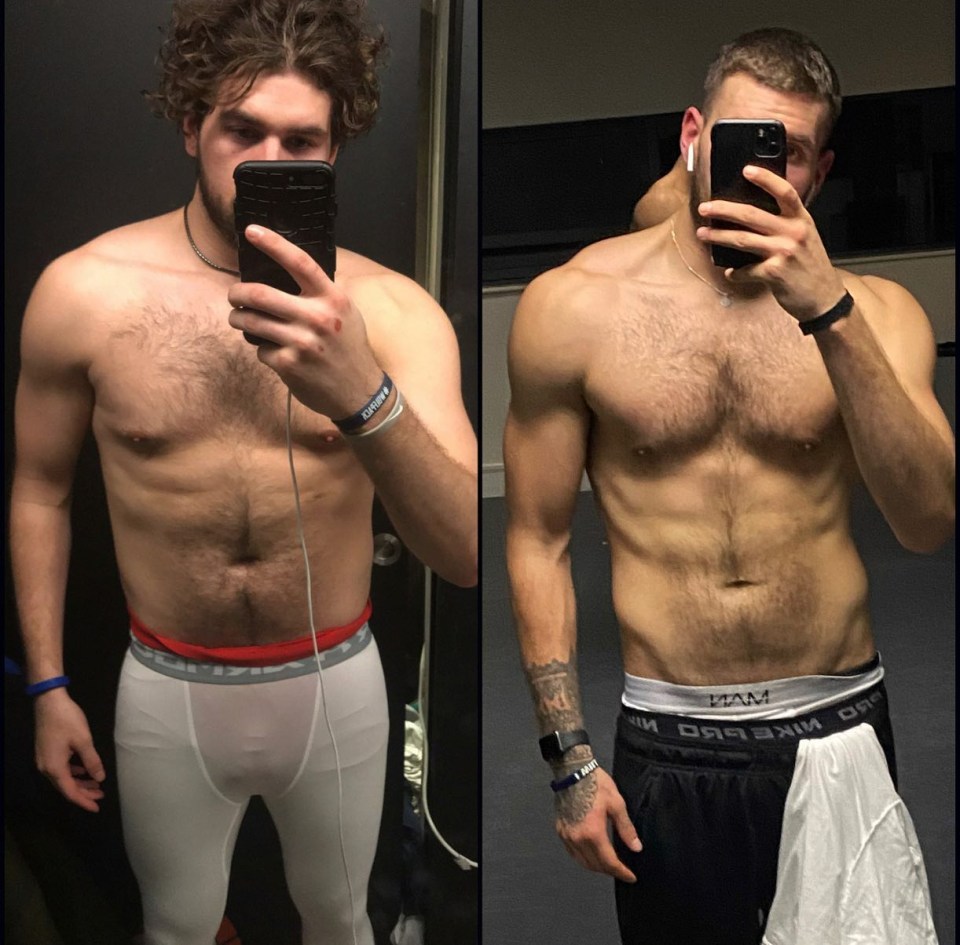 The hunk shared these incredible before and after photos