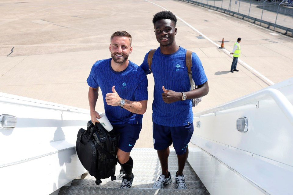 Luke Shaw and Bukayo Saka gave Grealish a run for his money with their own smiles as the Three Lions aim to make it three wins in three qualifiers