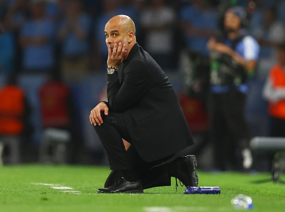 Pep Guardiola cut a nervy figure on the touchline