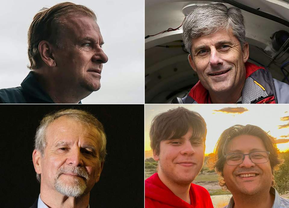 The five men on board were Hamish Harding, Stockton Rush, Paul-Henri Nargeolet and father and son Shahzada and Suleiman Dawood