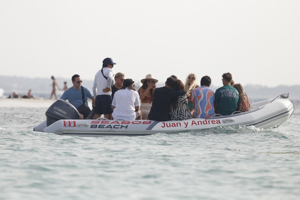 The group were whisked across the Mediterranean Sea in dignhy