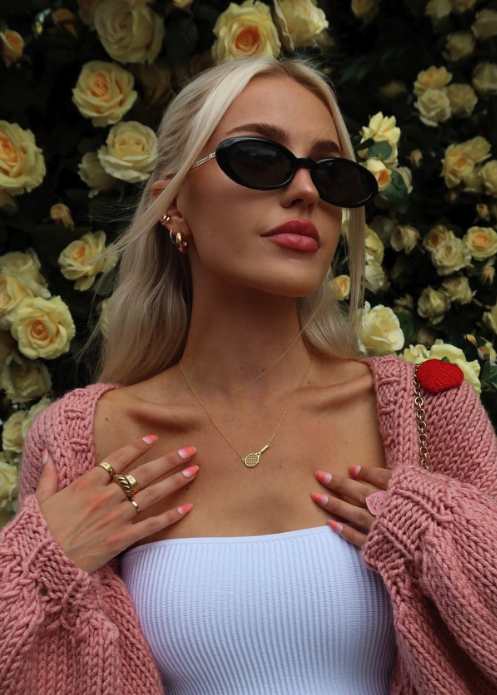 Morgan Riddle modelled her new jewellery on Instagram