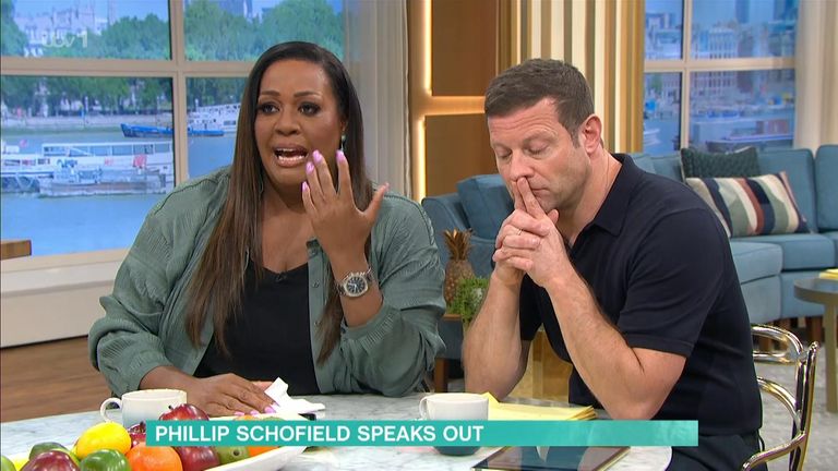 A tearful Alison Hammond and Dermot O'Leary address the situation of their former colleague on This Morning