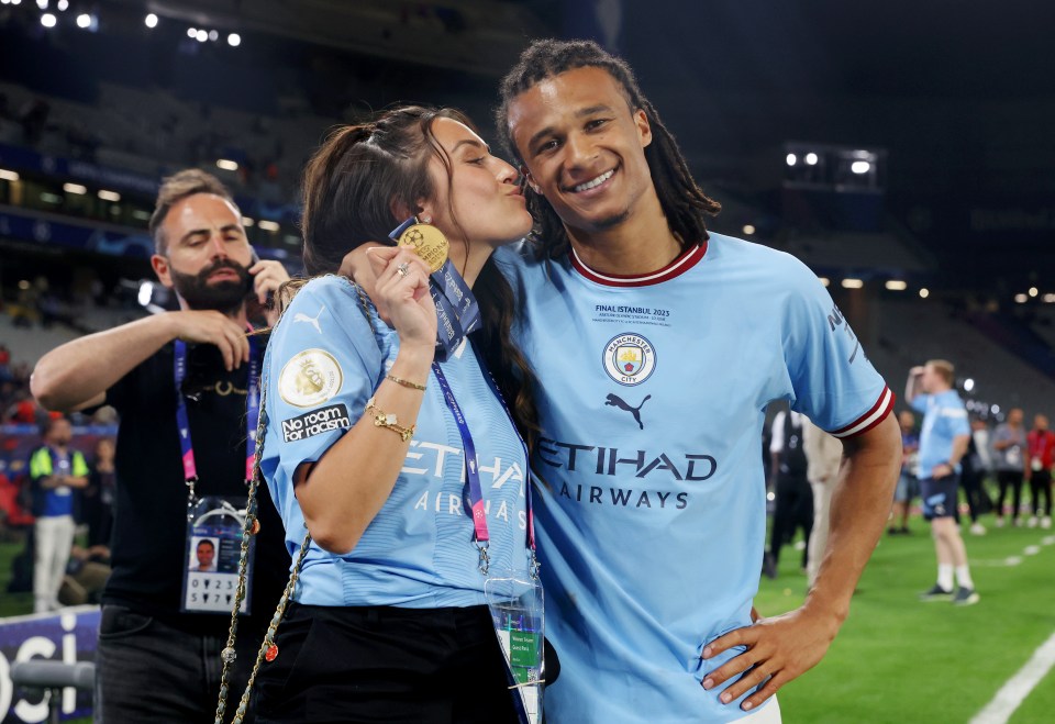 Nathan Ake couldn't look more content in this snap with wife Kaylee Ramman