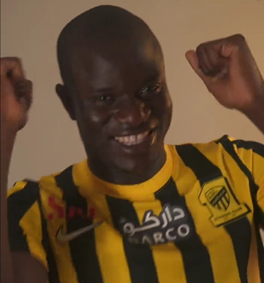 Kante has been seen wearing his new Al-Ittihad kit