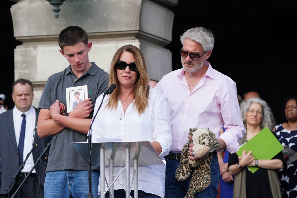 The family of Barnaby Webber attended another vigil in Nottingham