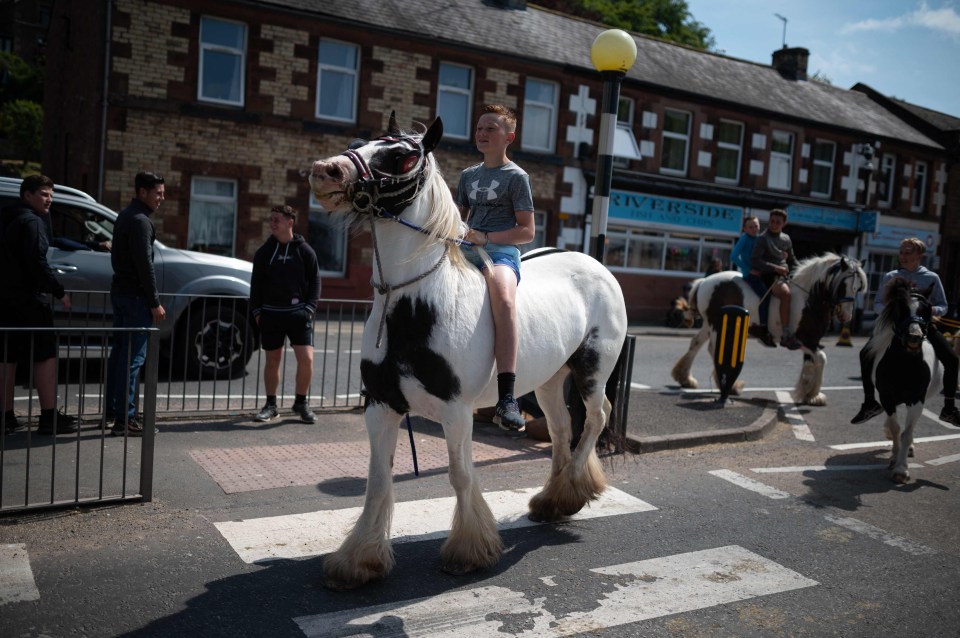 Ponies were snapped trotting through the streets of Appleby-in-Westmoreland