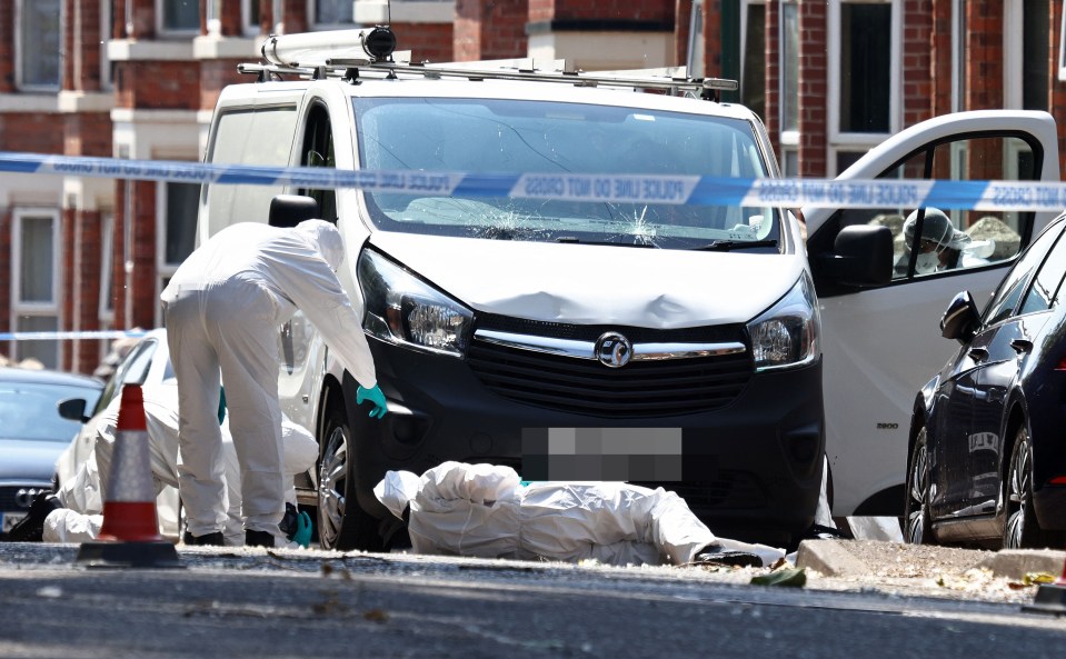 After killing Ian, the black-clad attacker stole his white Vauxhall Vivaro and hit several people in Milton Street