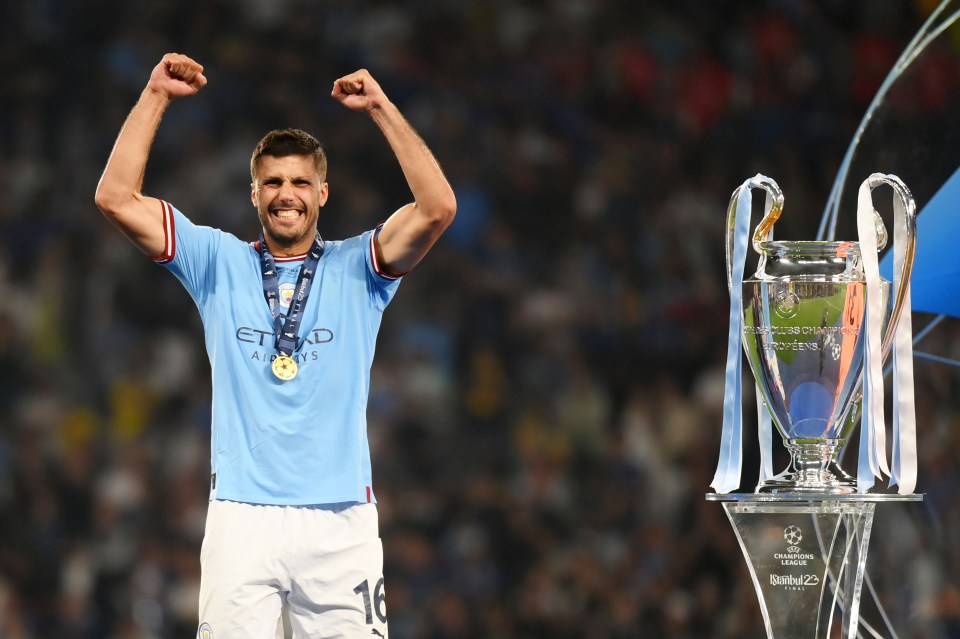 Match-winner Rodri collects his medal