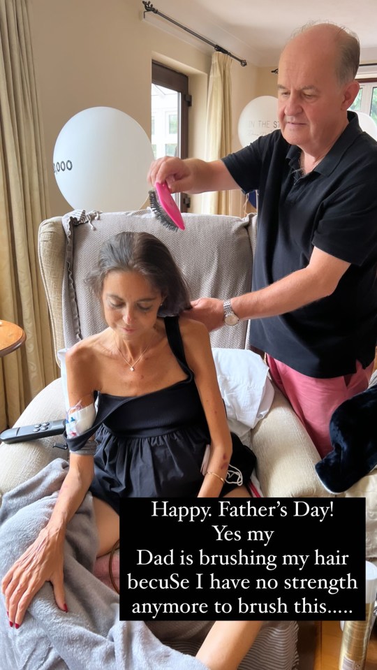 Alistair brushing Deborah’s hair on their last Father’s Day