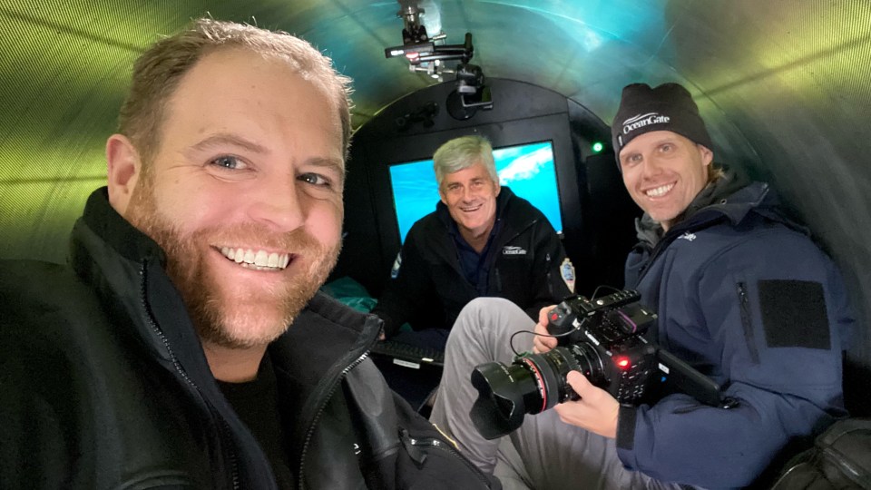 Josh Gates, left, went on one of Titan's maiden voyages