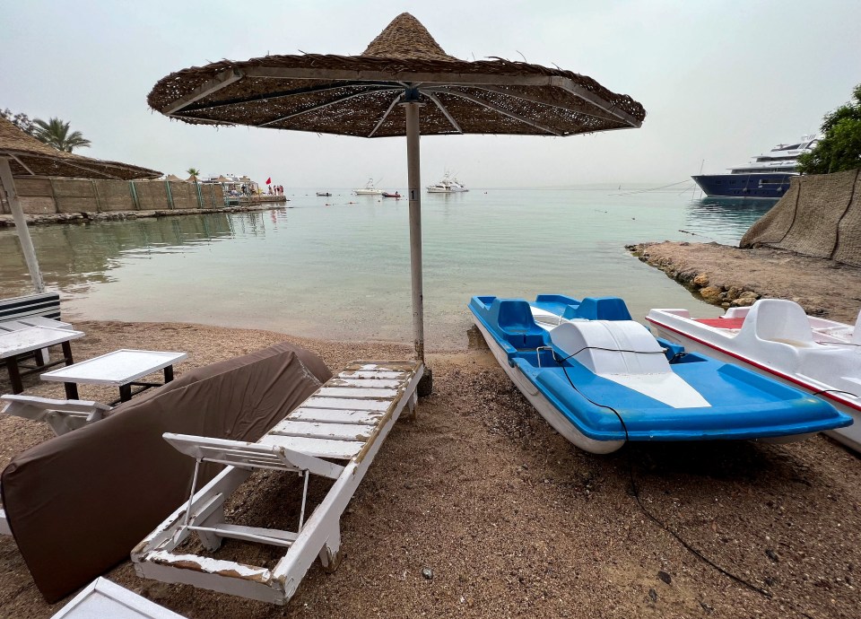 Beaches lay empty as holidaymakers were warned to stay out of the water