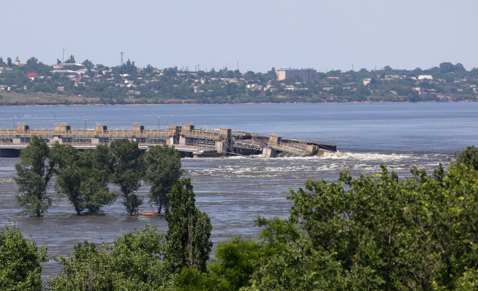 Ukrainian officials said several villages have been ‘completely or partially flooded’