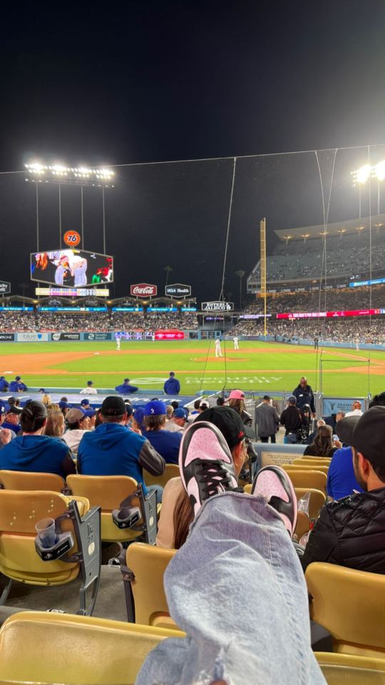 Kayla shared her view of the Dodger stadium on her story