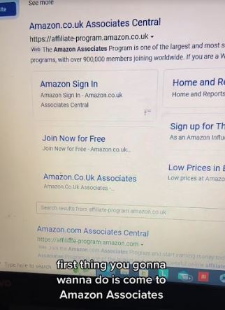 She uses Amazon Associates, which is free to sign up to online