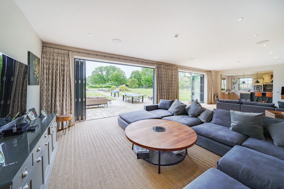 Stunning views out over the garden and pool from the living room