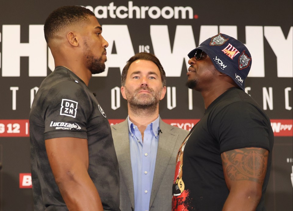 Anthony Joshua and Dillian Whyte face off ahead of their rematch