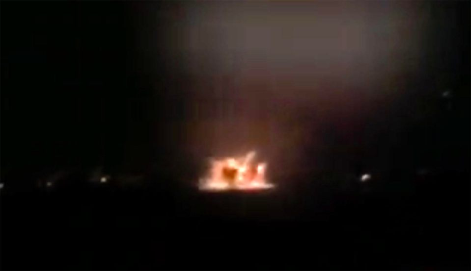 The fireball engulfed the thoroughfare in the early hours of Monday morning