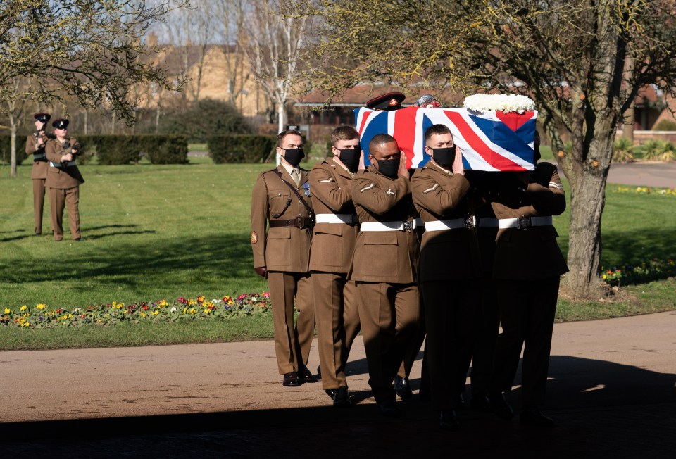 Captain Tom is carried to his final resting place