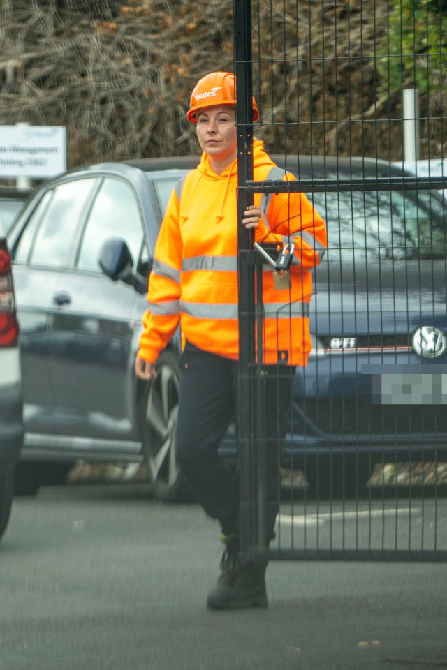 Kandice Barber romped with a 15-year-old boy in a field but is now wearing a hard hat to check security passes on a construction site