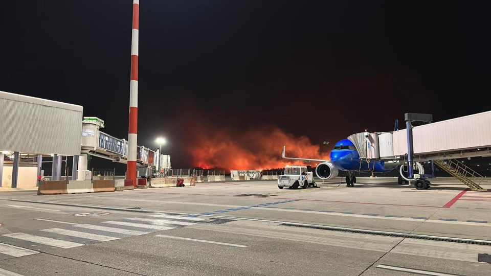 The airport had to close due to fires burning dangerously close to runways