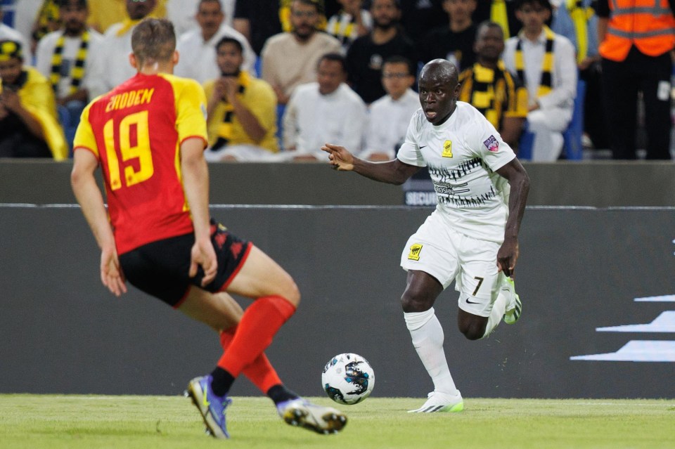 N’Golo Kante stars in a friendly for Saudi Arabia’s Al-Ittihad at the King Fahd Stadium