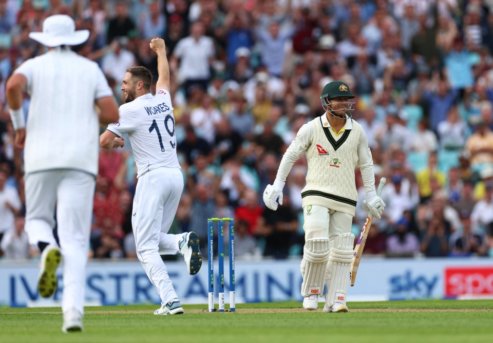 The sound cut out as Chris Woakes got the wicket of David Warner