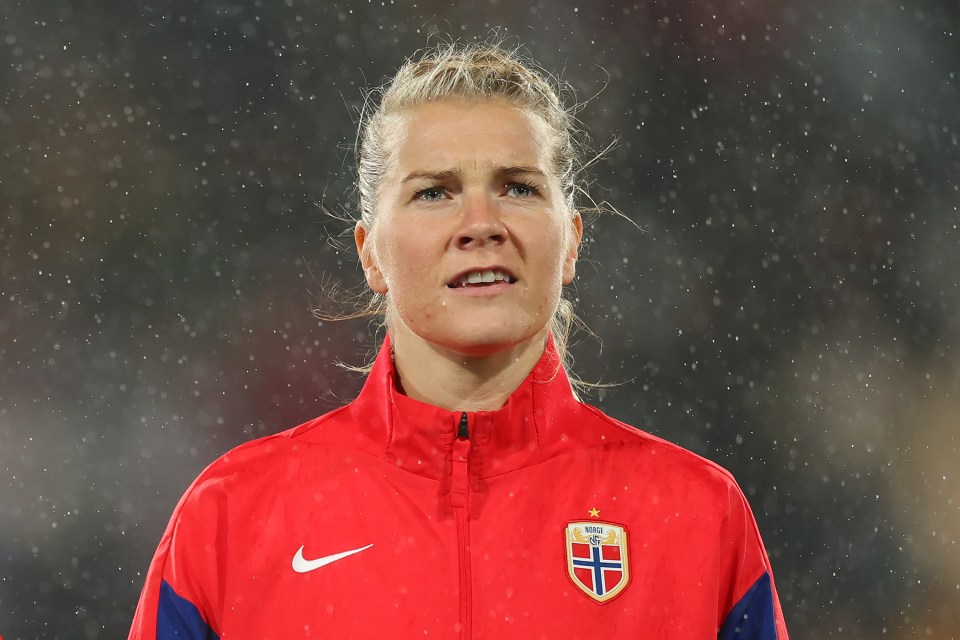 Ada Hegerberg sang Norway's national anthem before leaving the pitch against Switzerland